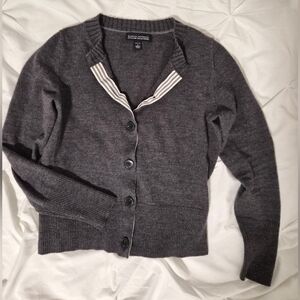 Banana Republic 82% Wool Gray Button-Up Cardigan